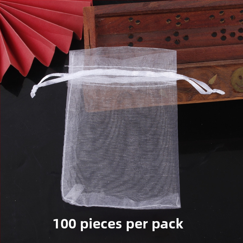 Bamida organza juvelyrinių dirbinių pakuotė su raišteliu, 100 vnt pakuotėje