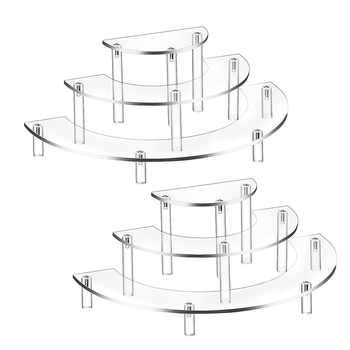Akrilinis ekspozicijos laikiklis su 3 lygiais parfumerijai ir daugiafunkcinis cupcake ir desertų laikiklis