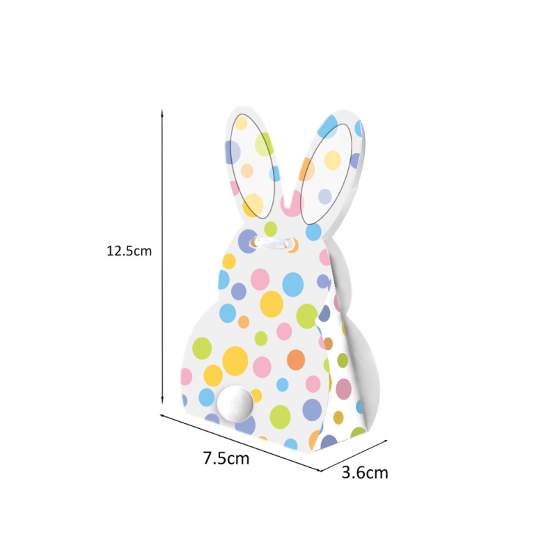 Velykų popierinė saldainių dėžutė su kiškių ausimis, 24 vnt. pakuotėje, OPP maišo įpakavimas