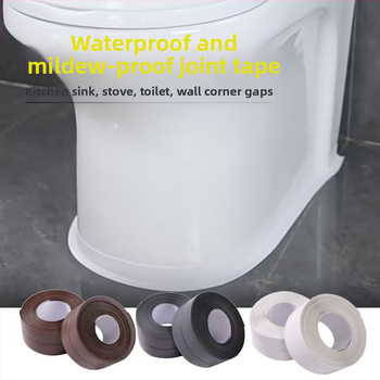 PVC αυτοκόλλητη σφραγιστική λωρίδα κουζίνας για γωνιακό κενό, αδιάβροχη, αντιβακτηριακή, αντιμυκητιακή, ανθεκτική σε λιπαρούς λεκέδες, μονόχρωμη, 1 τεμάχιο