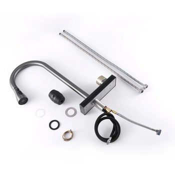 Nerūdijančio plieno virtuvės ištraukiamas krioklio tipo čiaupas, keramikinis vožtuvas, 20 mm įvadas/išvadas, modernus minimalistinis dizainas