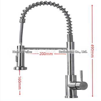 Nerūdijančio plieno virtuvės čiaupas su ištraukiamu mechanizmu, matinio paviršiaus – maišymo čiaupas, 0–90°C, 1.0 MPa