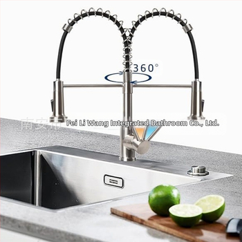 Nerūdijančio plieno virtuvės čiaupas su ištraukiamu mechanizmu, matinio paviršiaus – maišymo čiaupas, 0–90°C, 1.0 MPa