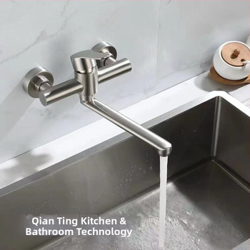 Nerūdijančio plieno virtuvės maišytuvo su paslėpta montavimu, pasukamas karštas/šaltas, keramikinis vožtuvas, modelis G5275, šlifuotas paviršius