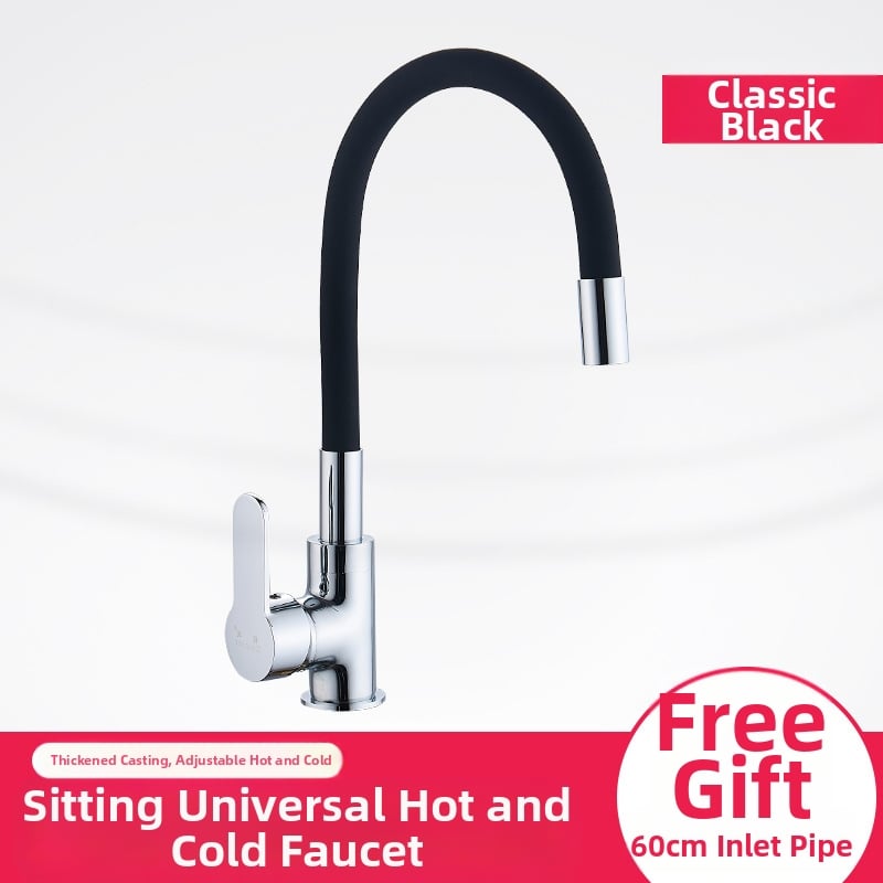 Virtuvės maišytuvo su variniu korpusu, keraminė kasetė, montavimas sėdynės tipu, dviguba konstrukcija