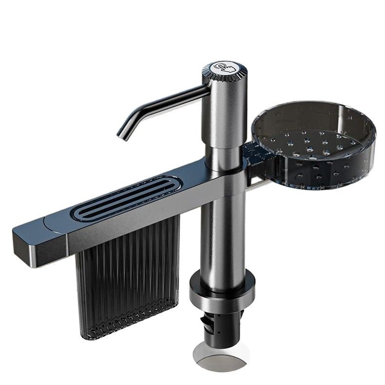 Smart organizator za kuhinjski sudoper sa dozatorom sapuna i držačem noževa — ABS, model DJZYEQ, 530 g