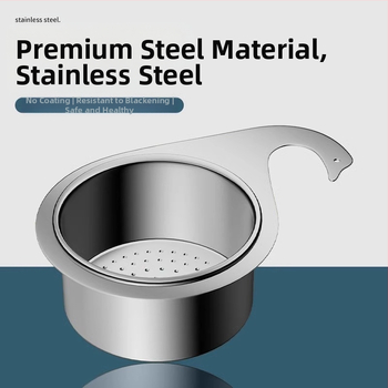 Nerūdijančio plieno pakabinamas nosusdinimo indas virtuvės plautuvei, su sausai–drėgniam atskyrimui ir daržovių plovimo filtrui