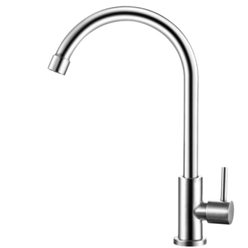 304 nerūdijančio plieno virtuvės šalto vandens čiaupas, modelis LK:525487, keraminių vožtuvų korpusas, ant paviršiaus montavimas, spiralinis atidarymas