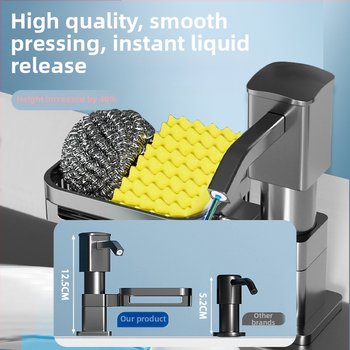 Kriauklės ploviklio dozatorius — rankinis spaudimas, aliuminio lydinys, anoduotas, šiuolaikiškas minimalistinis dizainas