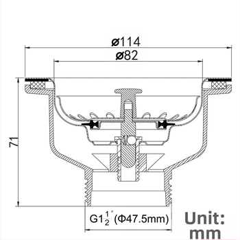 Europski stil odvodnja umivaonika XK223C036, nehrđajući čelik krom + PP, moderni minimalistički stil, Tianli Water