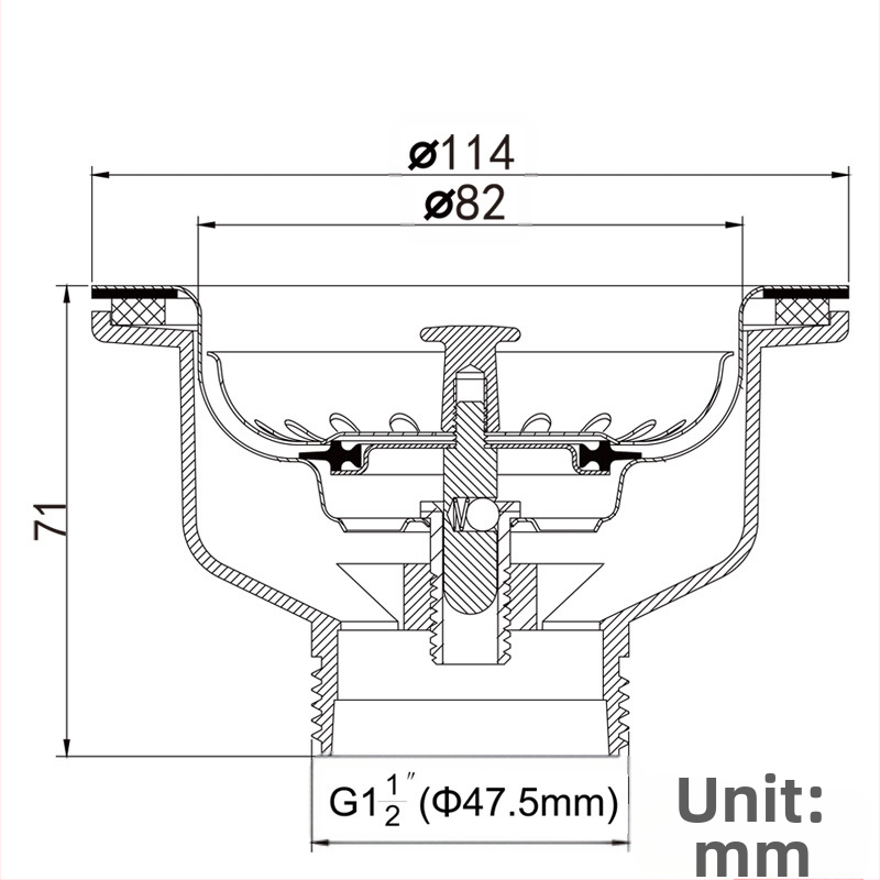 Европейски стил дренаж за мивка XK223C036, неръждаема стомана хром + ПП, модерен минимализъм, Tianli Water