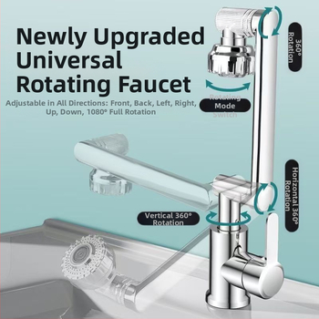 Universali praustuvo čiaupas su keramikinė kartridže, varinis korpusas, srieginis jungtis, pasukamas išleistuvas, karštas ir šaltas vanduo, 0–99°C, 0.8 MPa