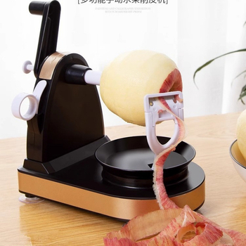 Rankinis obuolių valiklis su pasukamu mechanizmu — daugiafunkcinis virtuvės įrankis vaisių nulupti