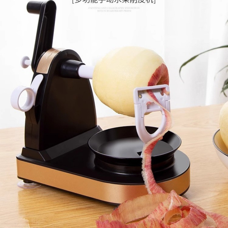 Rankinis obuolių valiklis su pasukamu mechanizmu — daugiafunkcinis virtuvės įrankis vaisių nulupti