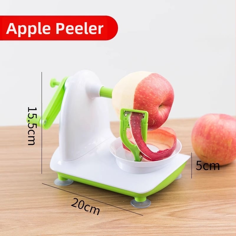 Rankinis obuolių valiklis su pasukamu mechanizmu — daugiafunkcinis virtuvės įrankis vaisių nulupti