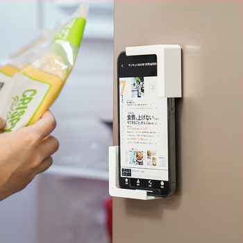 Μαγνητικός στηριχτήρας τηλεφώνου και ταμπλέτας σε τοίχο | Υλικό: ABS + δίσκος | Σύγχρονο μινιμαλιστικό στυλ | Κουζίνα, Γραφείο, Μπάνιο, Σαλόνι