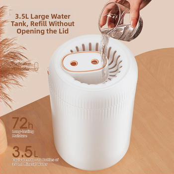 Drėkintuvas su atmosferos lempute, USB maitinimas, vandens bakas virš 10 L, du miglos išėjimai, tinkamas patalpoms virš 60 m²