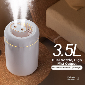 Drėkintuvas su atmosferos lempute, USB maitinimas, vandens bakas virš 10 L, du miglos išėjimai, tinkamas patalpoms virš 60 m²