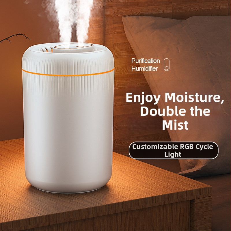 Drėkintuvas su atmosferos lempute, USB maitinimas, vandens bakas virš 10 L, du miglos išėjimai, tinkamas patalpoms virš 60 m²