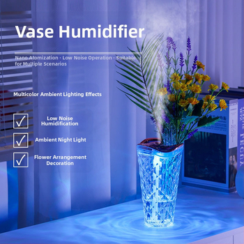 Stalo drėkintuvas vazos formos su USB maitinimu, 0,5–1 L talpa, 1 rūko išėjimas, 5 W galia