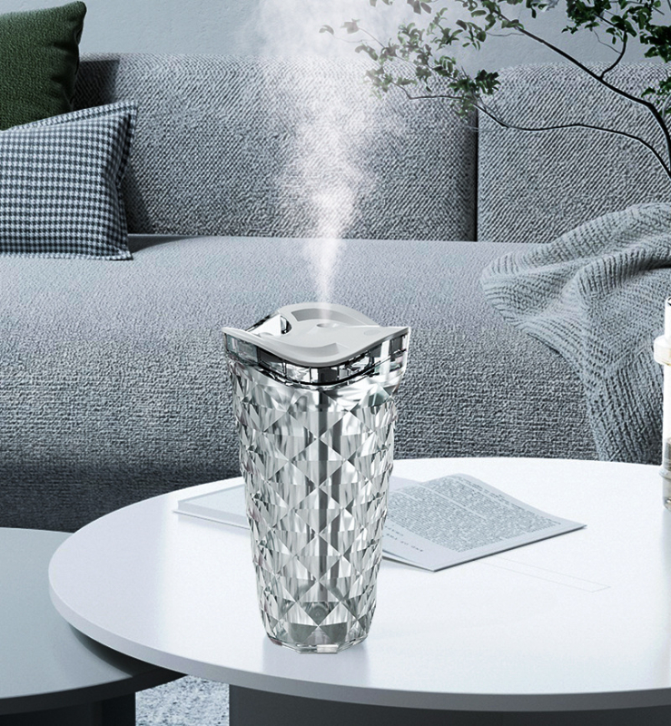 Stalo drėkintuvas vazos formos su USB maitinimu, 0,5–1 L talpa, 1 rūko išėjimas, 5 W galia