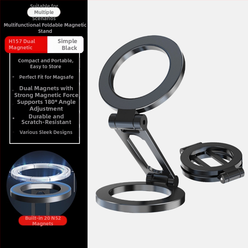 Darba galda tālruņa turētājs no cinka sakausējuma, spēcīgs magnēts, salokāms, universāls, N52 magnēts