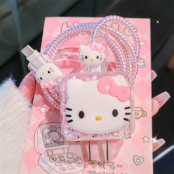Hello Kitty προστατευτικό κάλυμμα καλωδίου δεδομένων για το καλώδιο φόρτισης Apple, ανθεκτικό στη θραύση, γρήγορη φόρτιση, σχεδίαση καρτούν, συμβατό με 20W φορτιστή Apple