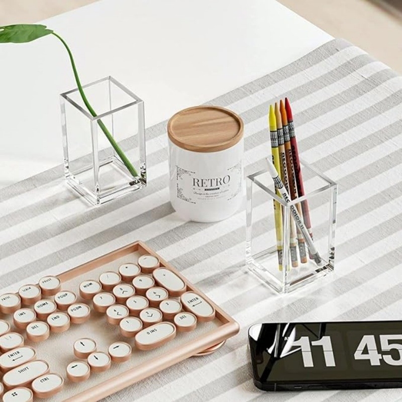 Cutie de depozitare pentru birou din PS, pentru organizare cosmetice și papetărie, 1L, design modern minimalist