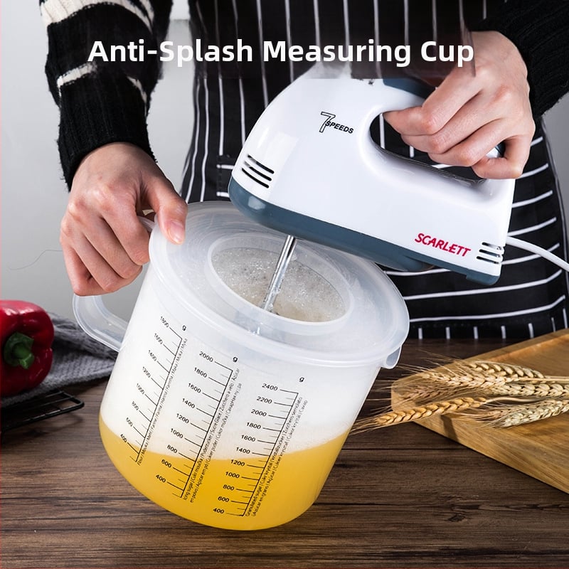 Hengjia PP plastikinis matavimo puodelis kepimui su dangteliu, anti-splash, graduotas, namų naudojimui, modernus minimalistinis dizainas