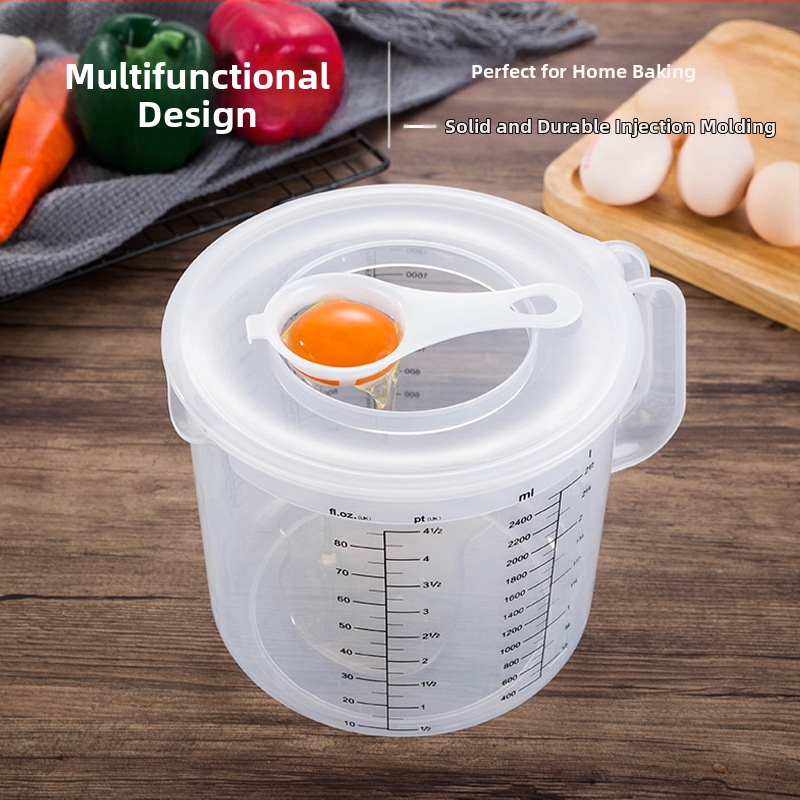 Hengjia PP пластмасова мерителна чаша за печене с капак, против пръски, градуирана за дома