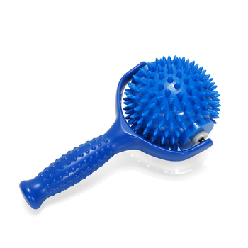 Masažo lazda su spygliuota kamuole fasialiniam masažui ir raumenų atpalaidavimui, rankinis jogos pagalbininkas