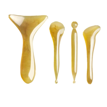 Нова масажна плоча за тяло с извита аркова глава за лице; универсална за шия, крака и гръб — натурална смола, с отпечатан логотип