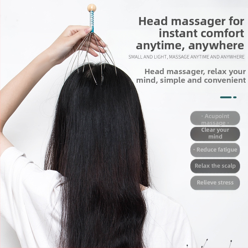 Масажор за глава с клешня – ръчно управление, масаж чрез месене (Марка: Bian Xu, Модел: 888)