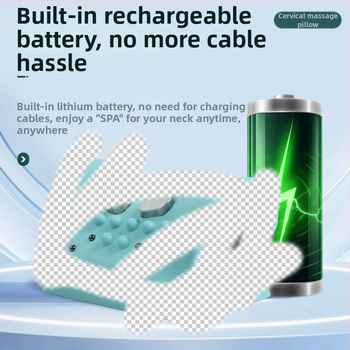 Възглавница за масаж на шията – преносим електрически масажор за автомобил и дом, месещ масаж, EMS микроелектрически ток, 2 масажни глави, 3 нива на интензитет, безжично дистанционно управление, презареждаема батерия
