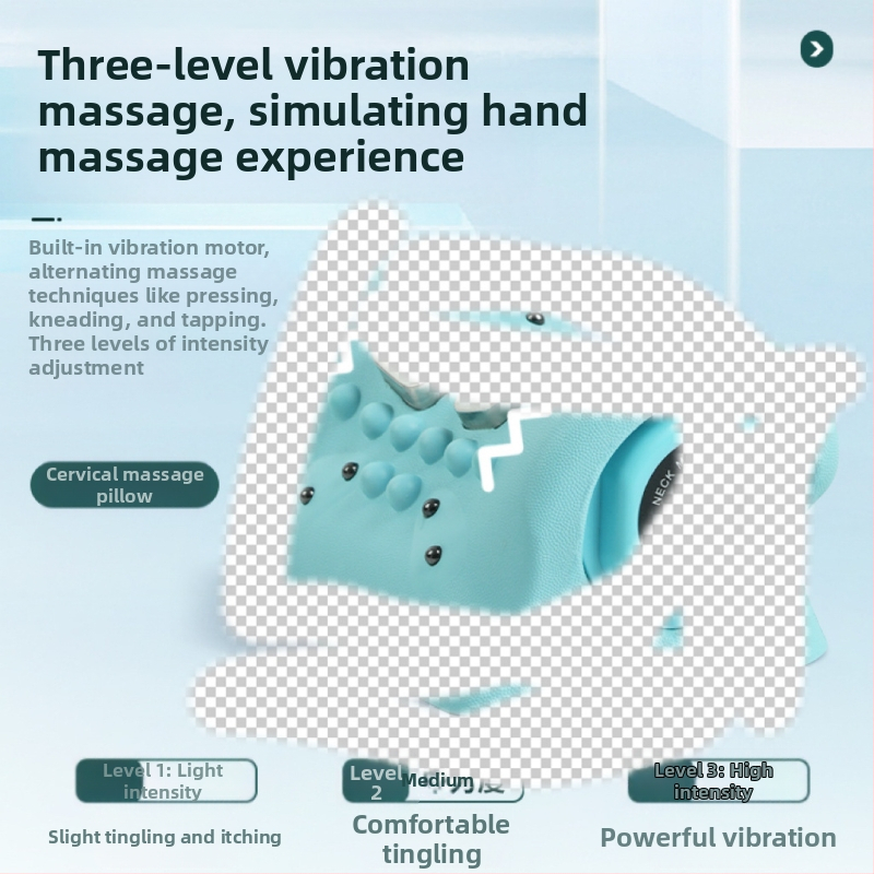 Възглавница за масаж на шията – преносим електрически масажор за автомобил и дом, месещ масаж, EMS микроелектрически ток, 2 масажни глави, 3 нива на интензитет, безжично дистанционно управление, презареждаема батерия