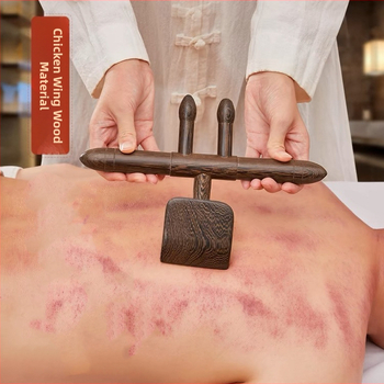 Масажна пръчка от дърво с пилешко крило, ръчно използване за масаж на гърба и мускулни разтягания, 250 г, за домашна употреба