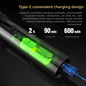 Ηλεκτρική κουρευτική μηχανή μαλλιών 7-σε-1, επαναφορτιζόμενη με διπλή τροφοδοσία, αποσπώμενο κεφαλή κοπής, ενσωματωμένη μπαταρία 800–1000mAh, αυτονομία 1–3 ώρες