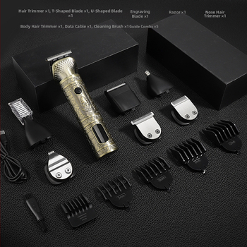 Ηλεκτρική κουρευτική μηχανή μαλλιών 7-σε-1, επαναφορτιζόμενη με διπλή τροφοδοσία, αποσπώμενο κεφαλή κοπής, ενσωματωμένη μπαταρία 800–1000mAh, αυτονομία 1–3 ώρες