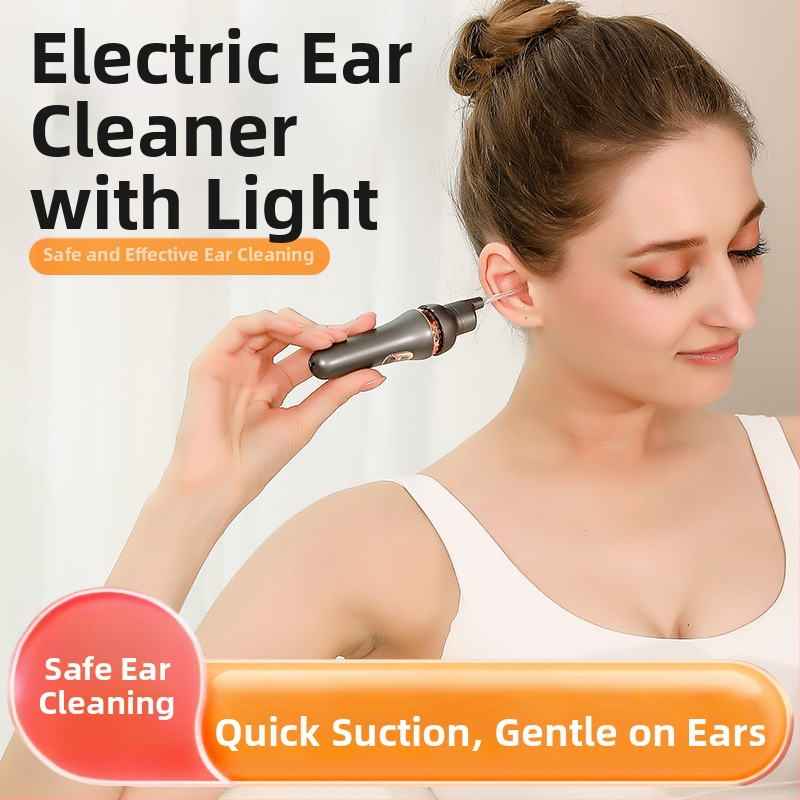 Светеща автоматична електрическа ушна лъжичка за деца и бебета — мека върха, безопасна конструкция