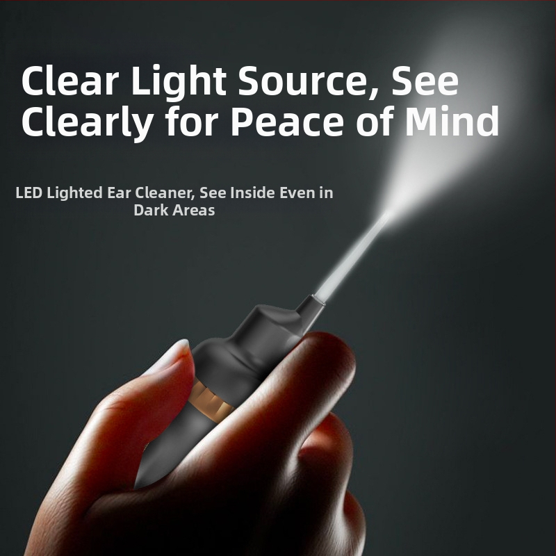 Светеща автоматична електрическа ушна лъжичка за деца и бебета — мека върха, безопасна конструкция