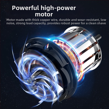 Електрическа самобръсначка с роторна глава с 3 леза, безчетков двигател, LED дисплей, време на работа 30 минути, максимална мощност 3W