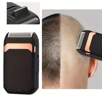 Електрическа самобръсначка с две реципрочни глави, водоустойчива за цялото тяло, вградена презареждаща се батерия, LED дисплей, преносим за пътуване