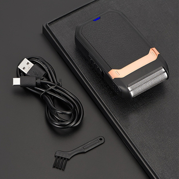 Електрическа самобръсначка с две реципрочни глави, водоустойчива за цялото тяло, вградена презареждаща се батерия, LED дисплей, преносим за пътуване