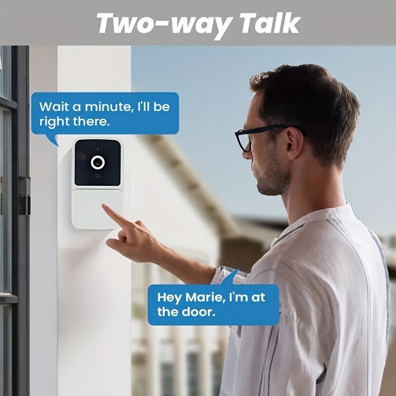 Modelis M8 Belaidė vaizdo durų skambutis su dviejų krypčių pokalbiu, WiFi ryšiu ir nuotoline saugumo kamera