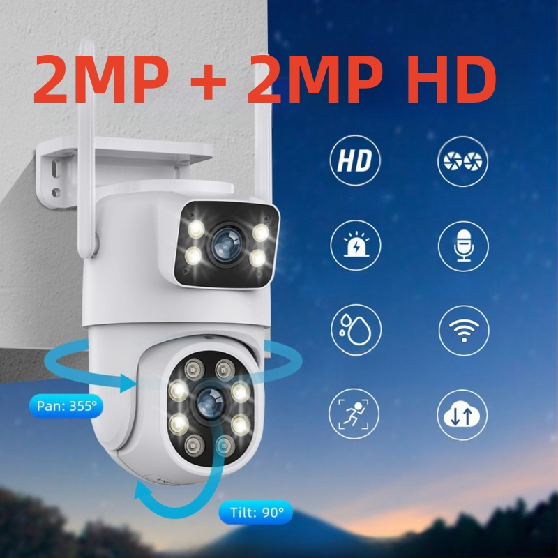 Външна PoE камера за наблюдение с ONVIF – 1080p, 2 канала, нощно виждане