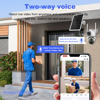 Saulės energijos stebėjimo kamera - minimalus apšvietimas 0.001 lux, veikimo temperatūra -20°C iki 55°C, įtampa 5V, lauko naudojimui