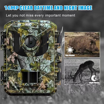 DL005 Κυνηγετική κάμερα με LCD 2,0 ιντσών, Υποστήριξη TF κάρτας, Ανάλυση 16MP/12MP/8MP/5MP, Τροφοδοσία με 4 μπαταρίες AA