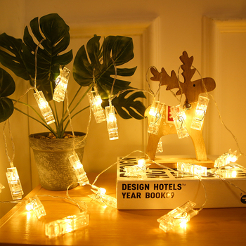 Nuotraukų klipų LED girlianda sienų dekoravimui - 20 LED, ilgis 2-10 m, IP44, 4000K, maitinama baterijomis