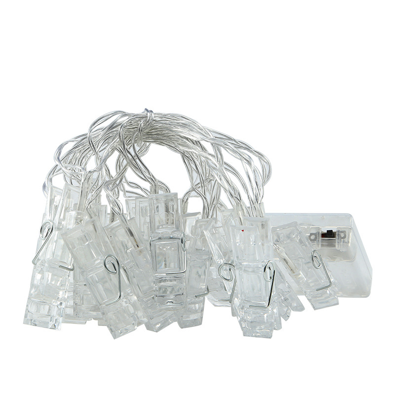 Nuotraukų klipų LED girlianda sienų dekoravimui - 20 LED, ilgis 2-10 m, IP44, 4000K, maitinama baterijomis