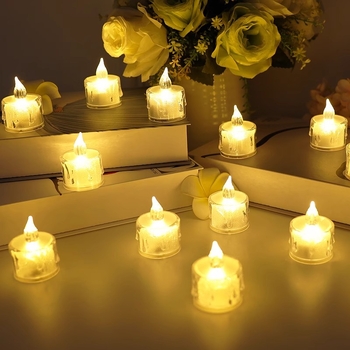 LED нощна лампа-свещ с вградена батерия, бутонно управление, стил лек лукс и амбиентно осветление